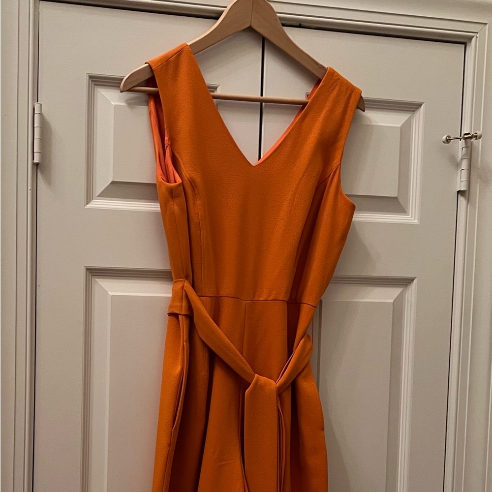 NWT - INC International Concepts –Size 8 Orange Sleeveless V-neck Jumpsuit - Picture 2 of 11